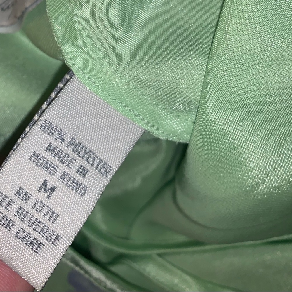 Lime Green & Purple Polyester Floral blouse sz M - Picture 10 of 13